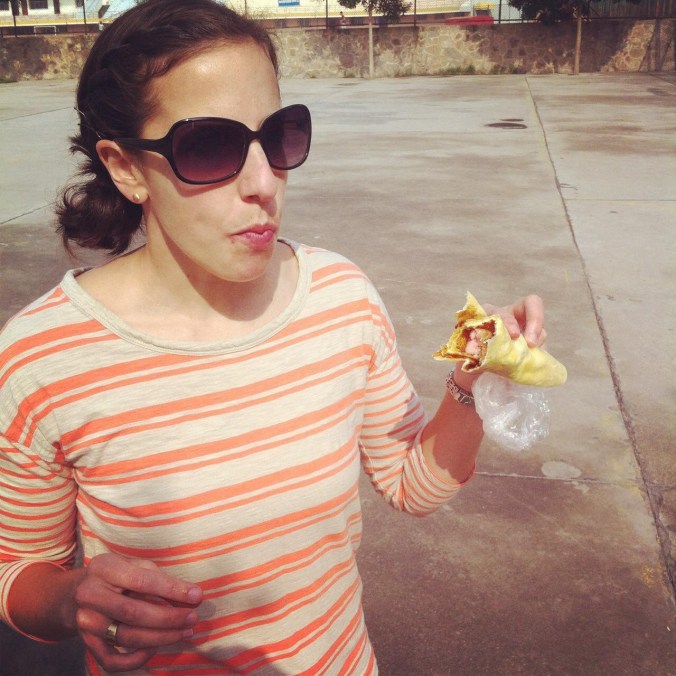 Another street food option... a "bing". Essentially a hotdog and a fried egg wrapped in a tortilla. 