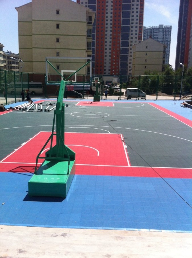 Newly constructed bball court at our complex.