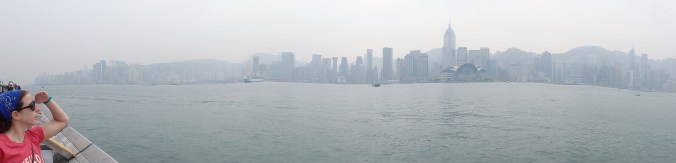Kristen standing on the boardwalk overlooking HK Island.