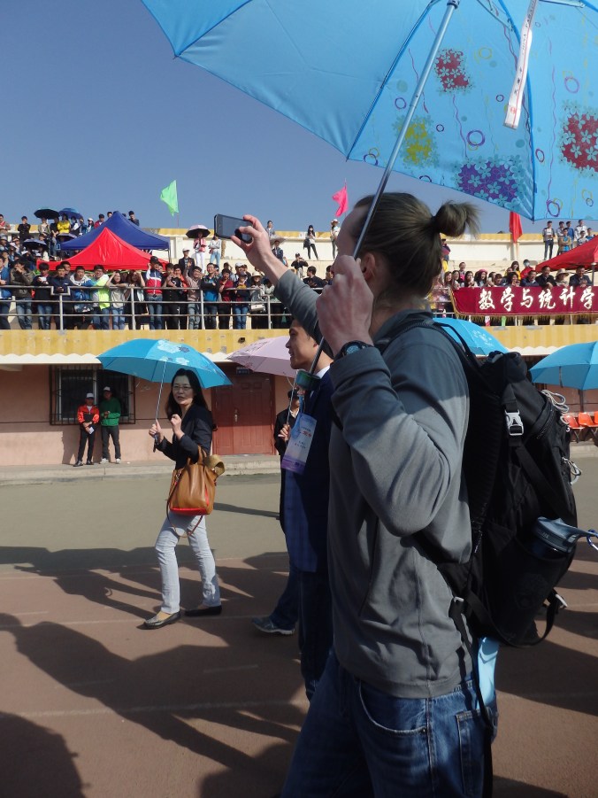 Not sure what the umbrella's are for, but that is what the wanted all the foreigners to carry!