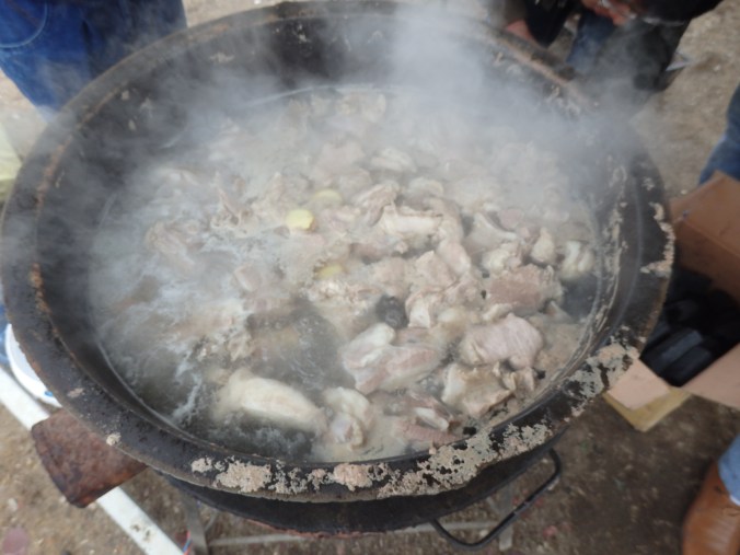 Most of the goat, we boiled!