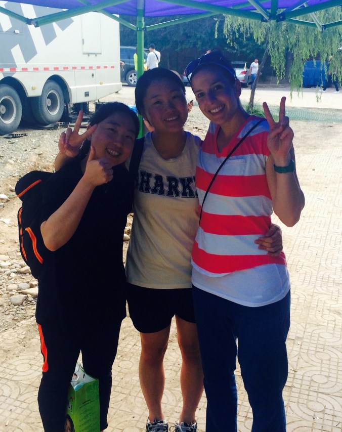 Kristen made 2 new friends. They middle girl also won a fridge!!!