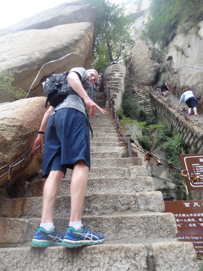 like I said...straight up! Not sure how many stairs we climbed but our quads were burning.